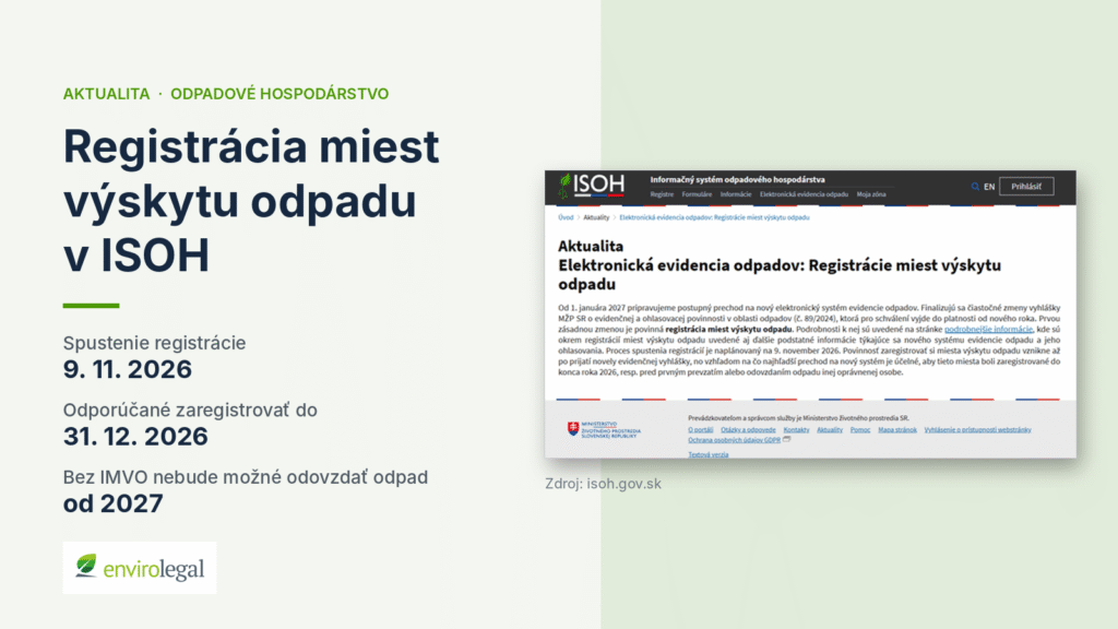 odpadové hospodárstvo - legislatívna zmena